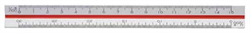 Linex 347 - Omsætningslineal i plastik - 15 cm - Skala 1:100, 1:200, 1:300, 1:400, 1:500, 1:600